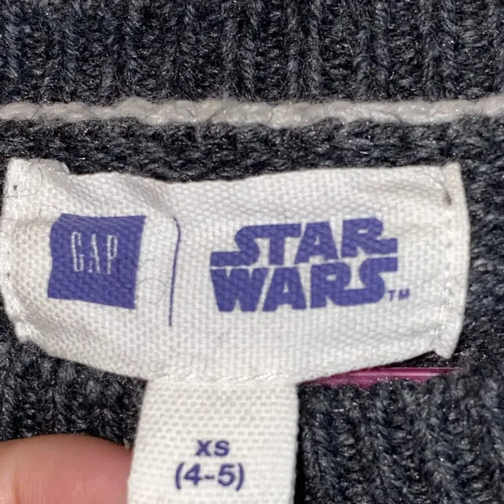 GAP x Star Wars Darth Vader Sweater Kids XS 4/5 Wool Blend Knit‎ Pullover